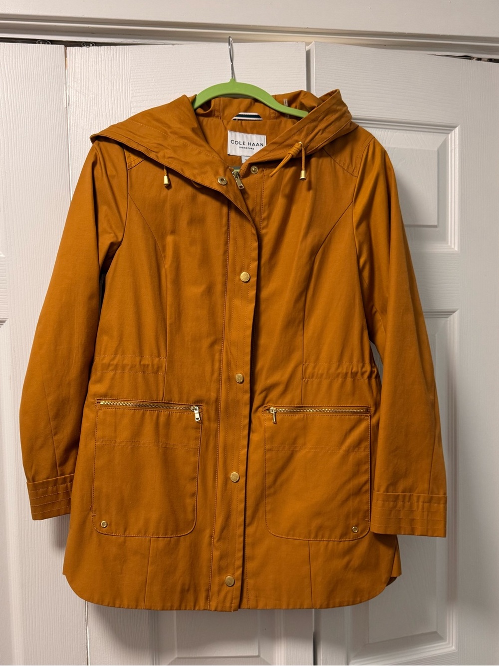 Cole Haan Mustard Hooded Utility Anorak